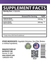 NutreeVit 100% Organic -Valerian root & Lemon Balm