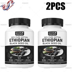 1-5X Ethiopian Softgels|4.64%Thymoquinone|Non-Gmo,Gluten-Free Seed Black Oil 60X