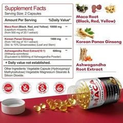 Maca Root Complex 12000mg, Peruvian Maca Extract for Men & Women 120 Capsules