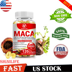 Maca Root Capsules 8050mg |120 Pills | Red, Yellow,Black Maca Supplements