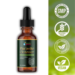 Parasite Cleanser Alcohol Free, Wormwood, Black Walnut, Clove, Detox 2 fl.oz US