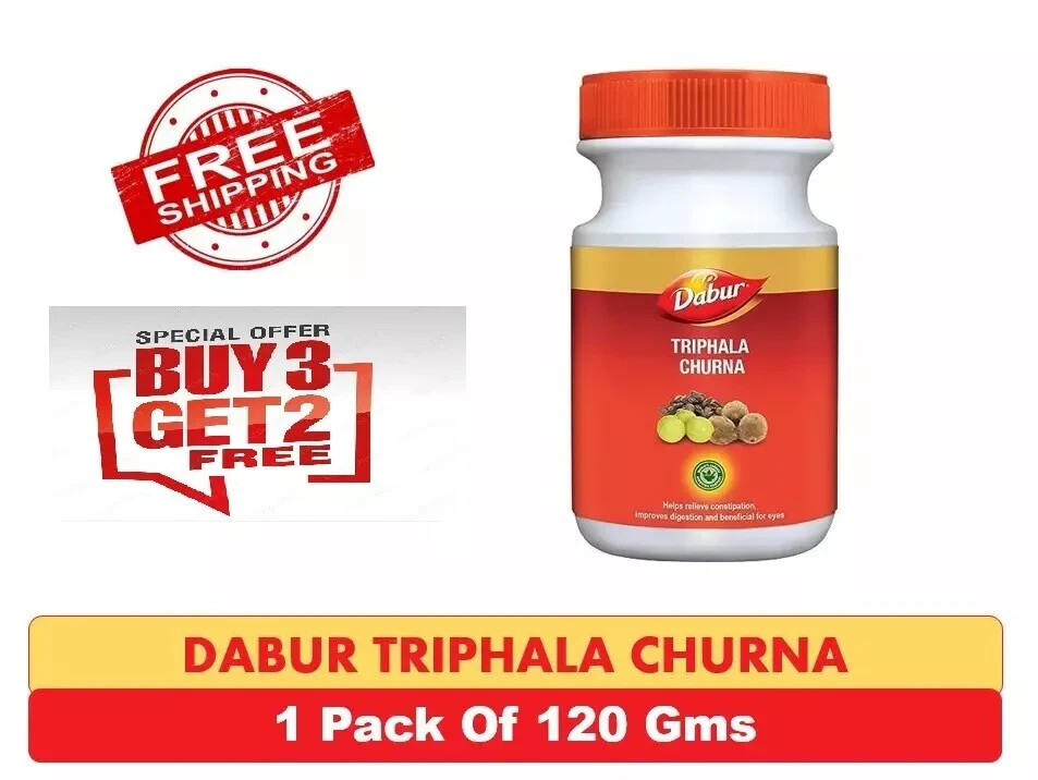 120g Dabur Triphala Churna Eases Constipation, Acidity & Gas | BUY 3 GET 5