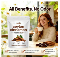 RESIA Ceylon Cinnamon Softgels with MCT Oil Herbal Cinnamon Extract for Dail…