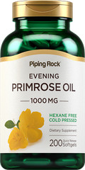 Evening Primrose Oil Capsules 1000mg | 200 Softgels | Non-GMO | by Piping Rock