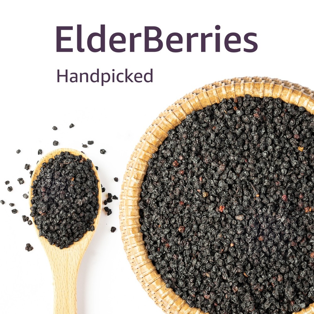 Dried Elderberries Whole Black Sambucus Nigra – No Added Sugar – Herbal Tea