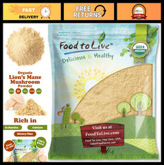Organic Lion’s Mane Mushroom Powder 8lbs – Non-GMO, Vegan, Smoothie & Recipe Boo