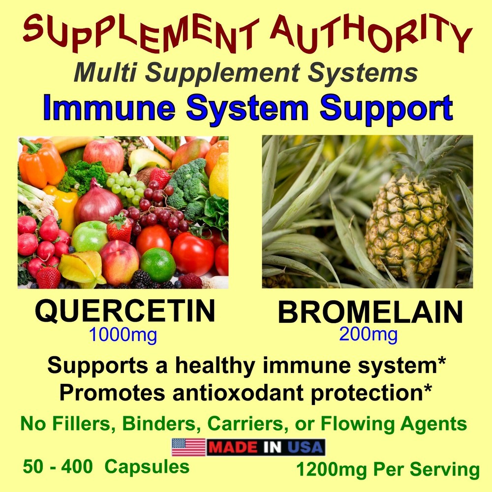 Quercetin Bromelain Antioxidant Immune System Support, NEW & FRESH INTRO PRICE!
