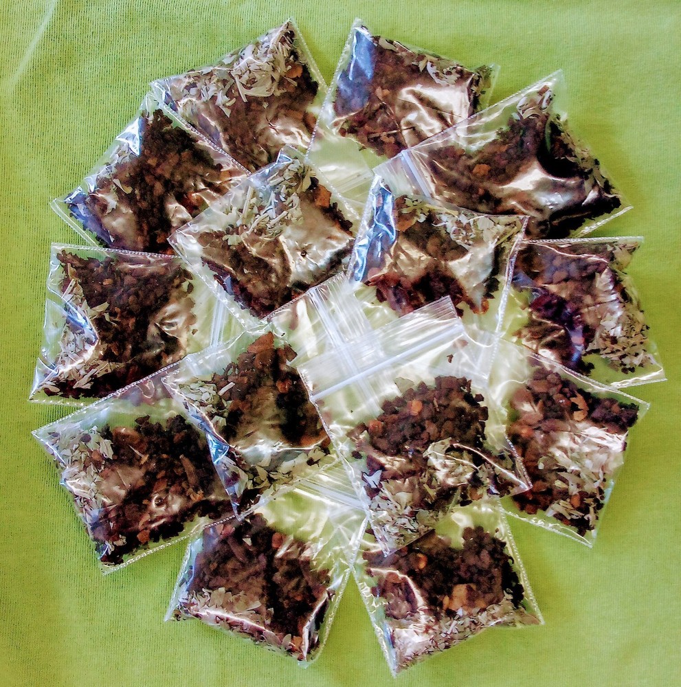 Prepackaged Black Walnut Hull, Wormwood And Clove Tea With 2 Reusable Tea Bags.