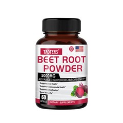 Beet Root Capsules 5000 Mg Organic Beetroot Powder Extract + Black Pepper