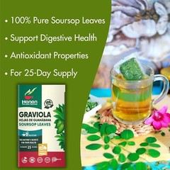 Soursop Tea Bags 100% Natural Hojas de Guanabana Leaves Graviola Tea from Peru