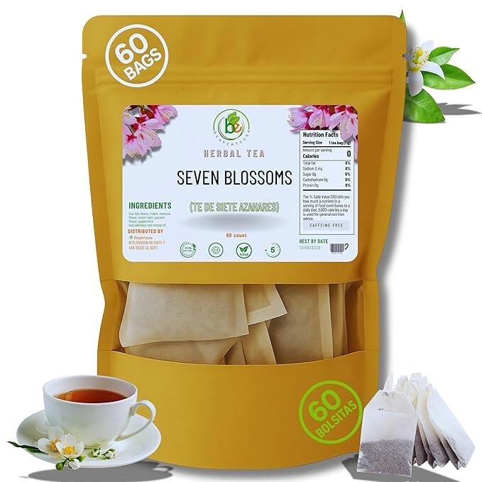 Siete azahares (7 azahares) Seven blossoms Herbal Tea Te de siete azahares 4oz