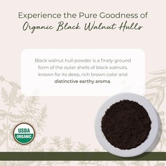 Organic Black Walnut Hull Powder – 4 oz, Nutty Flavor for Tea & Herbal Blends