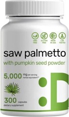Saw Palmetto 5000mg with Pumpkin Seed 300Caps Gluten Free/No Soy