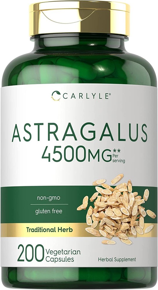 Astragalus Capsules 4500mg | 200 Count | Vegetarian, Non-GMO | by Carlyle