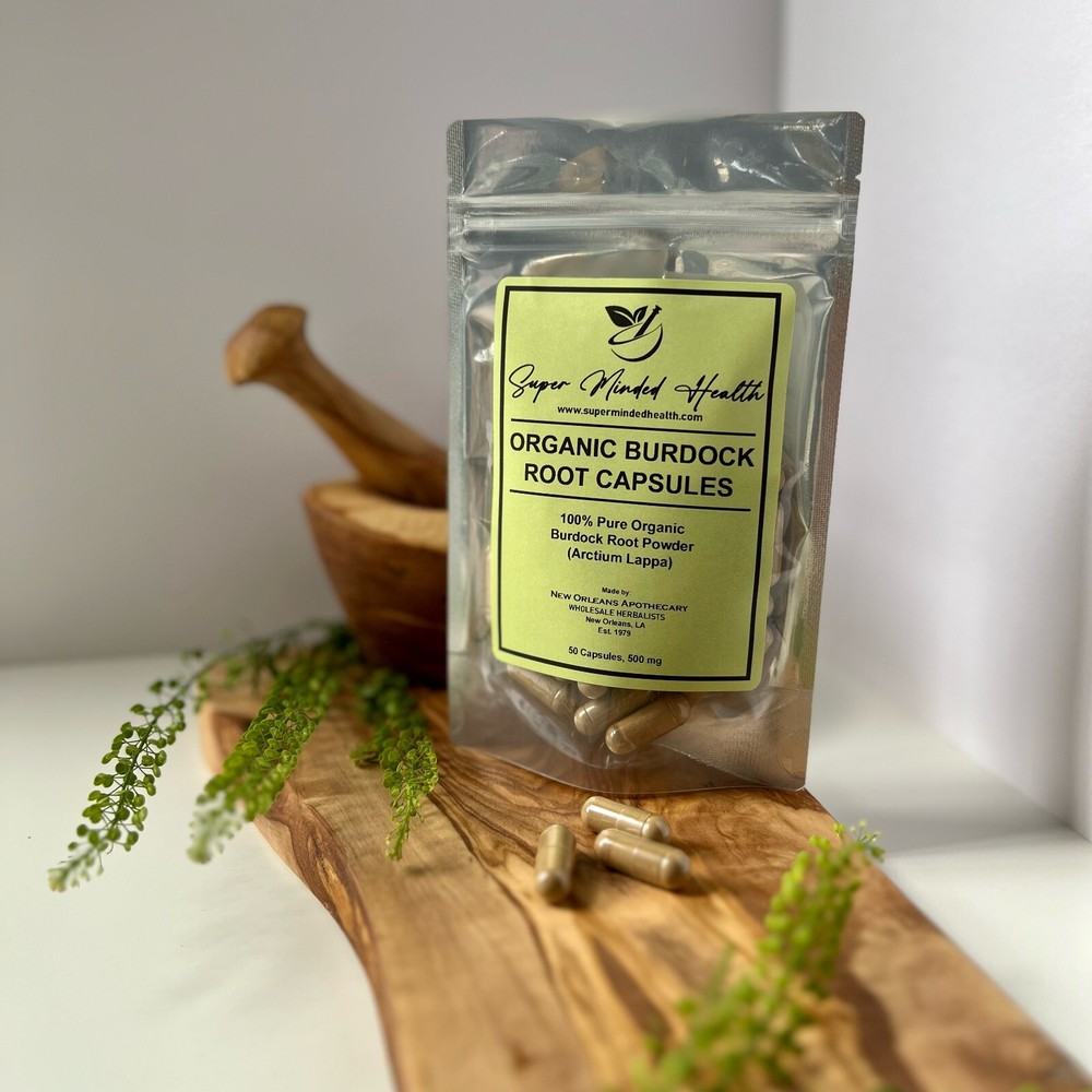 Organic Burdock Root Capsules Reduce Inflammation Skin Health