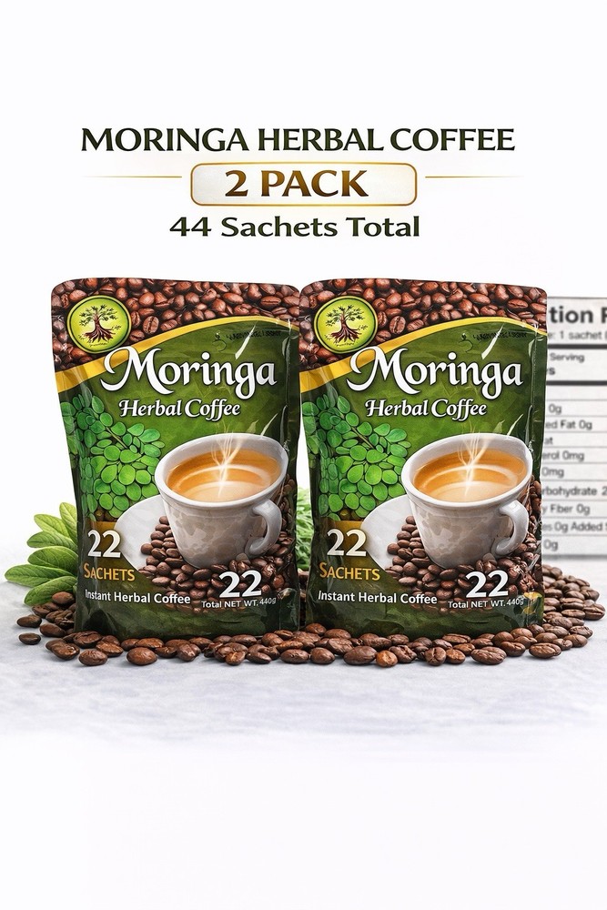 Moringa Herbal Coffee 44 Sachets 4 In 1 Reishi Shiitake Nutrition, Detox,Energy