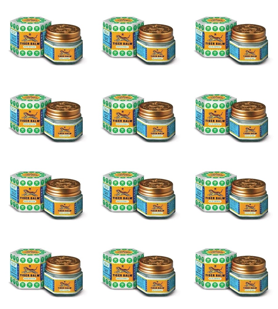 12 X Tiger Balm White | Stuffy Nose & Headache Relief | 9ml Each | Exp: 03/2028