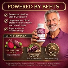 Beravia Organic Pure Beet Root Softgels Non GMO Natural Energy Blood Pressure