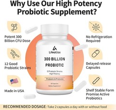 300 Billion CFU Probiotics – for Women and 60 Count (Pack of 1)