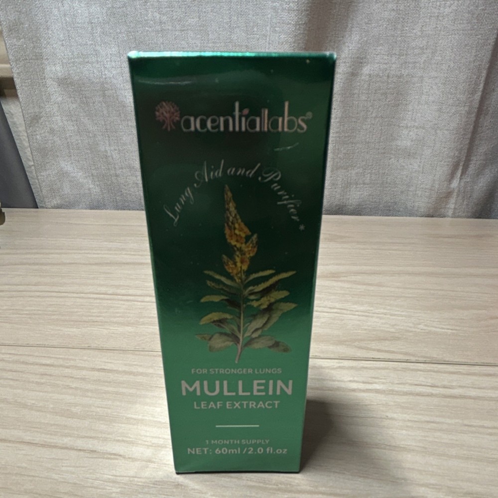 Acentiallabs Mullein Leaf & Chlorophyll Extract 60ml Respiratory Wellness