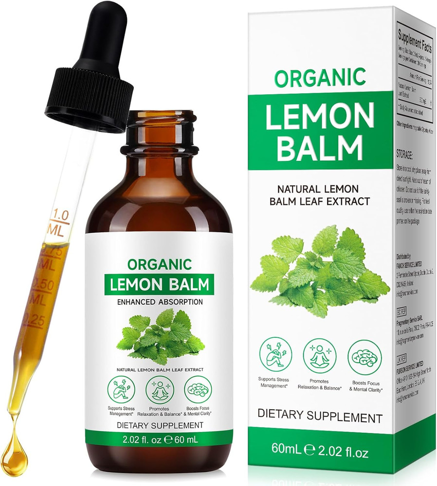 Lemon Balm Extract-Alcohol-Free, Natural Organic Lemon Balm Tincture Liquid for