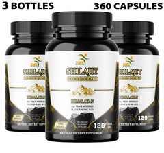 Himalayan Premium Pure Shilajit 360 Caps, IMPROVES VIGOR-VITALITY (3 Pack) USA