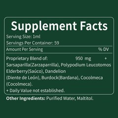 Sarsaparilla Root Extract Drops for Liver Cleanse Detox & 2 Fl Oz (Pack of 1)