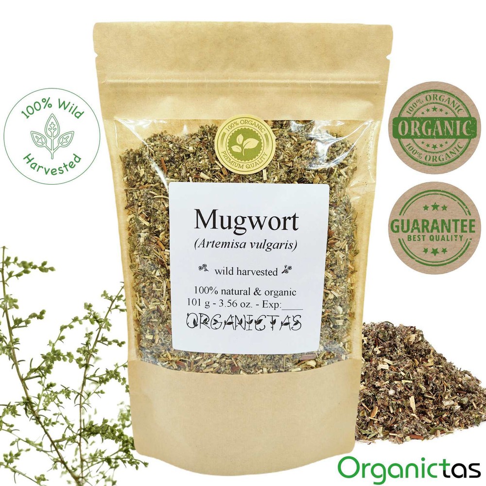 Mugwort Organic Dried Cut Wildcrafted Artemisia Vulgaris 100 % Premium Quality