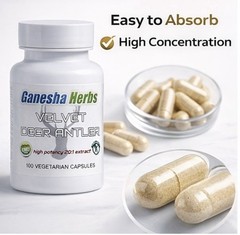 VELVET DEER ANTLER EXTRACT 100 Capsules 9600mg highest potency NO FILLERS!