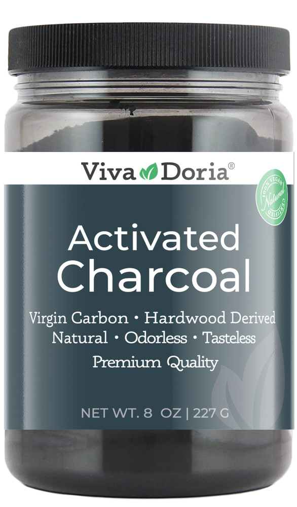 Viva Doria Virgin Activated Charcoal Powder, Food Grade, 8 Oz