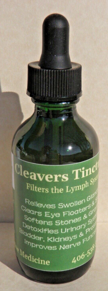 Cleavers Tincture: Relieves Swollen Glands, UTIs, Acne, Brain,Nerves, Prostrate