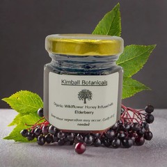 USDA Certified Organic Elderberry Herbal Infused Wildflower Honey