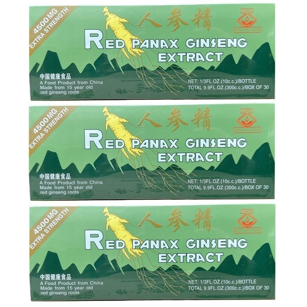 3 Box Red Panax Ginseng Extract Extra Strength 15 Years Old Roots (30 Bottles)