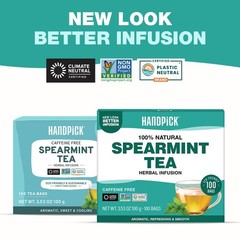 , Spearmint Tea Bags (100 Herbal Tea Bags) |Refreshing Mint Tea | Non-GMO | R…