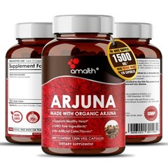 Organic Arjuna Bark Terminalia Powder Heart Health Support 1500mg 120 Capsules