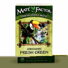Mate Factor Organic Yerba Mate – Energizing Herb Tea Fresh Green 24 pckts