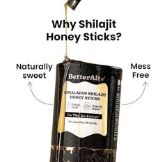 Better Alt Pure Himalayan Shilajit Energy Sticks with Organic Honey, 30 Sticks