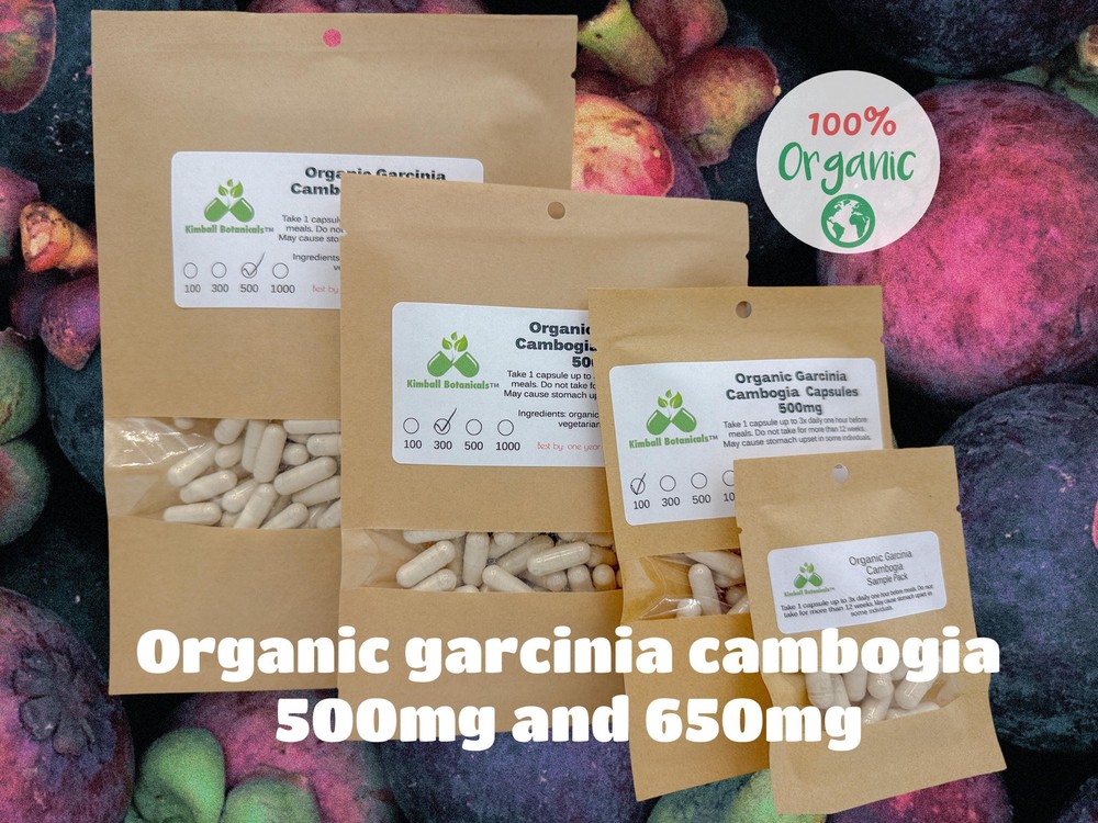 Organic Garcinia Cambogia (Garcinia gummi-gutta) 60% HCA 500mg or 650mg