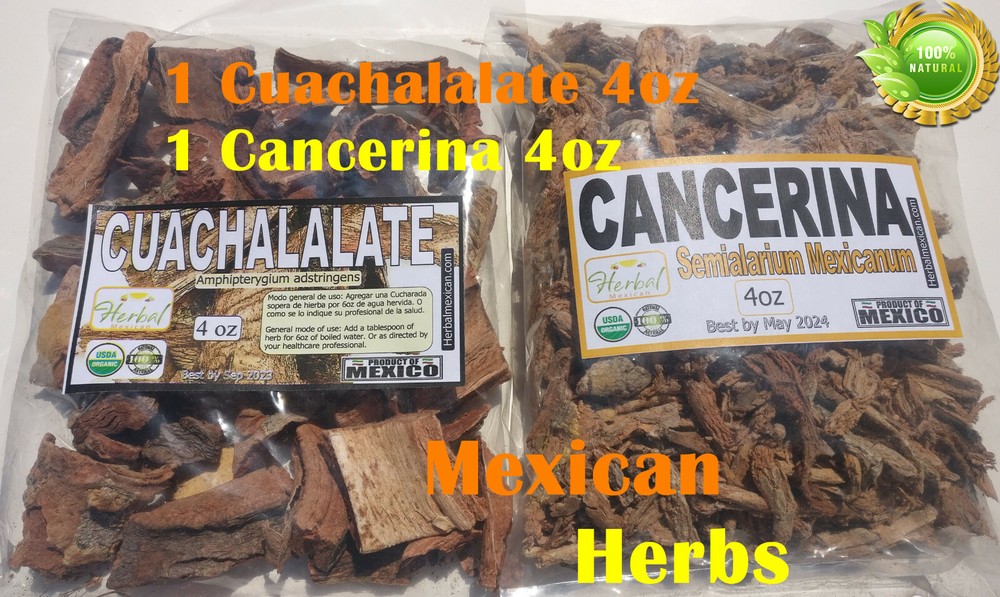 Cuachalalate y Cancerina Wild organic Tea Grade 8oz (4oz/ea) Mexican Herbs !!!
