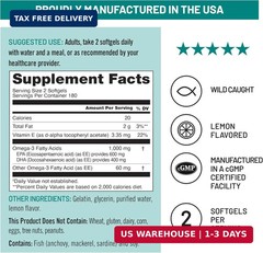 NatureWise Extra-Strength Omega 3 Fish Oil Supplement – 1000mg per Serving – 600