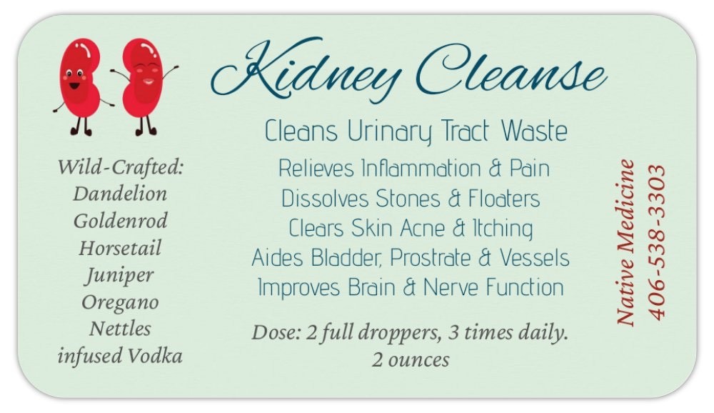 Kidney Cleanse~Removes Toxic Waste & Stones, UTIs; Helps Prostrate, Skin & Brain