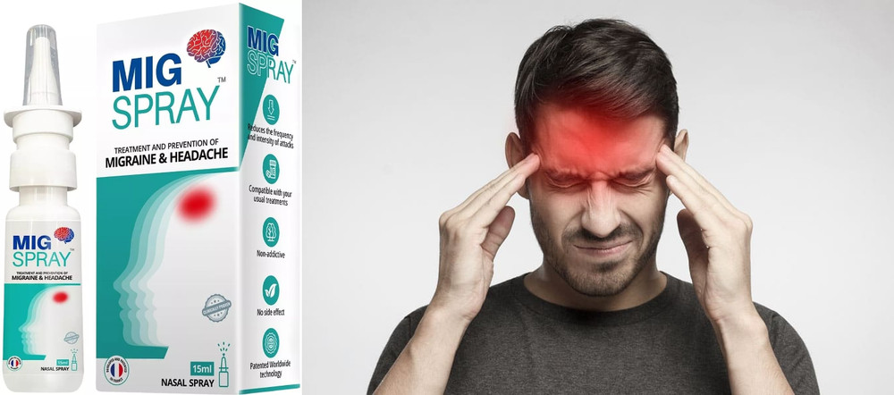 Migspray Instant Migraine Headache Pain Relief Nasal Spray Fast Ship 15ml