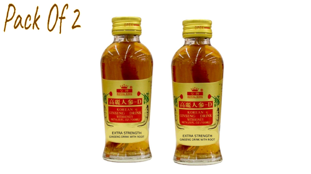 Korean Ginseng Drink with Honey 4.23 oz 120 ml Each Extra Strength 2pk