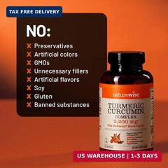 NatureWise Turmeric Curcumin Complex 3200 mg with BioPerine for Absorption – Tur