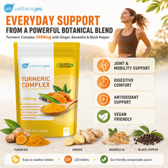 Super Strength Curcumin Turmeric 3500mg Tablets + Ginger Boswellia Black Pepper
