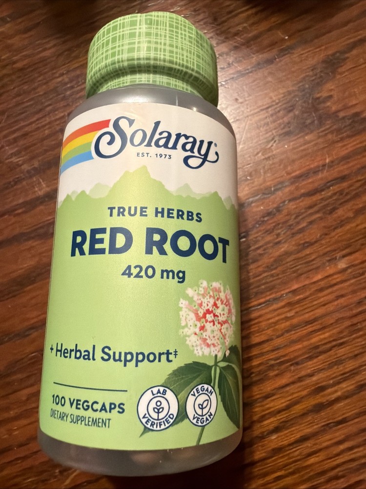 Solaray RED ROOT 420mg 100 Caps, Herbal Support EXP 05/2027