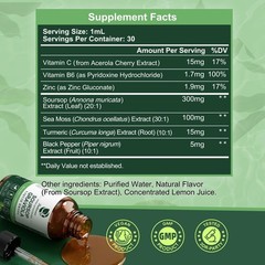 2 Pack Soursop Graviola Leaf Extract & Sea Moss Drops for Immunity & Gut Health