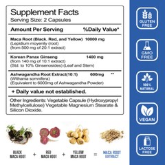 Maca Root Capsules 10000mg, Peruvian Maca Extract for Men & Women 240 Capsules