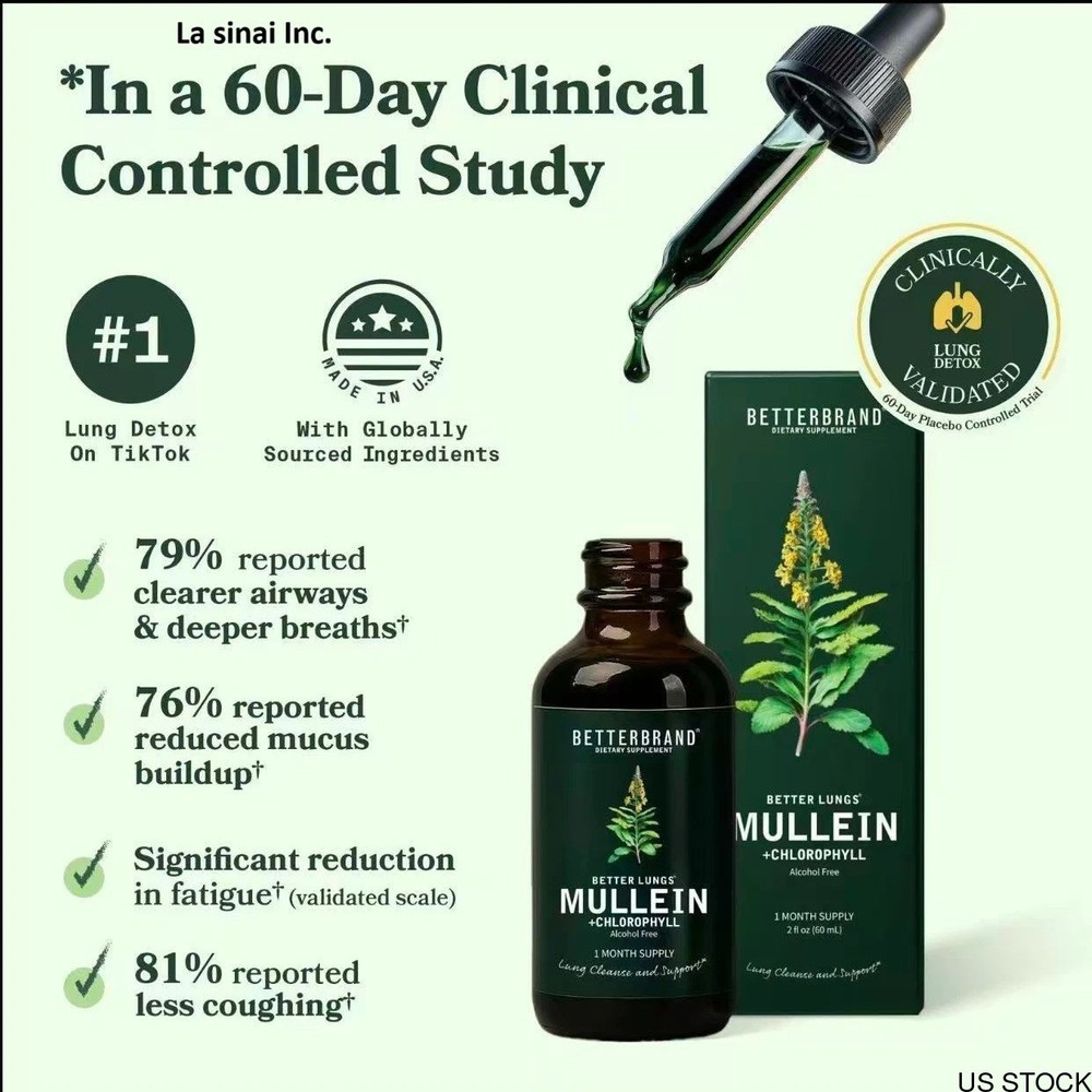 Mullein Leaf Additionalct for with Chlorophyll Drops Lung Respiratory & Support