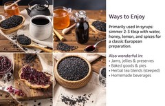 Dried Elderberries Whole Black Sambucus Nigra – No Added Sugar – Herbal Tea